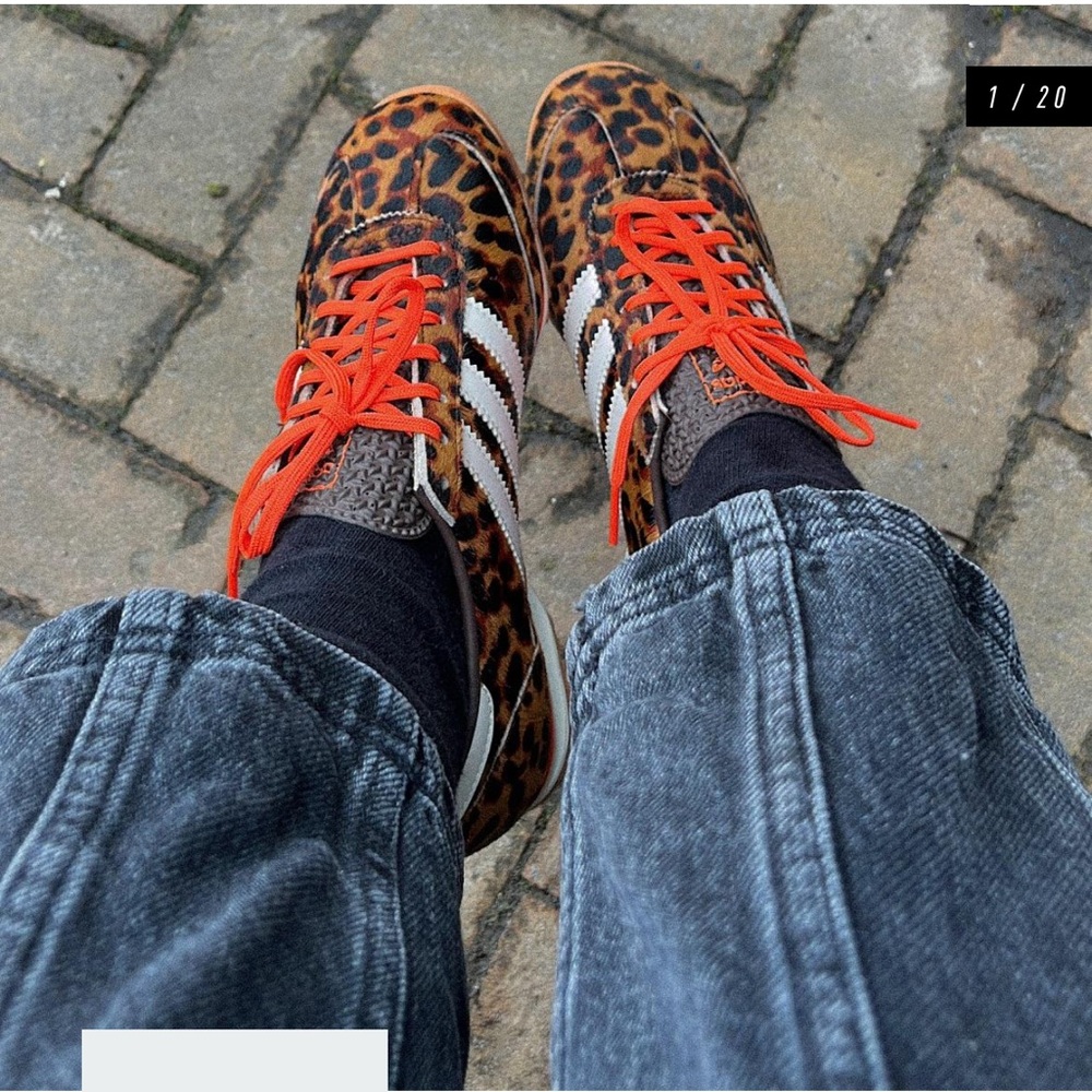 Adidas Leopard Print SL 72 OG Sneakers Dark Brown Semi Impact Orange New In Box - Picture 5 of 8
